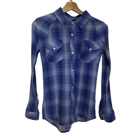 RAILS Blue Cotton Gauze Button Down Top - Picture 16 of 16